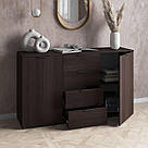 Комод для одягу розпашний з 4 висувними шухлядами та полицями всередині з Ламінованого ДСП Комоди у вітальню, фото 4