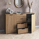 Комод для одягу розпашний з 4 висувними шухлядами та полицями всередині з Ламінованого ДСП Комоди у вітальню, фото 2