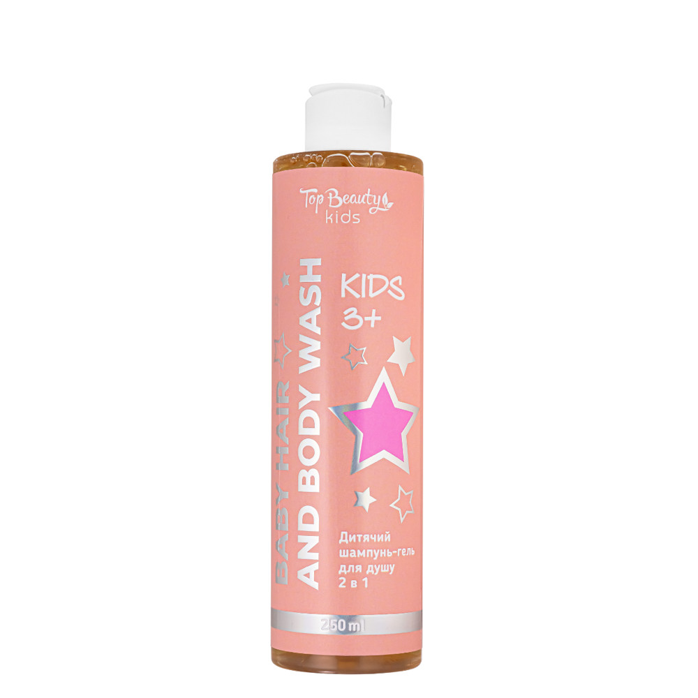 Шампунь-гель для душу дитячий Top Beauty Baby Hair And Body Wash 2в1 від 3 років 250 мл, фото 1