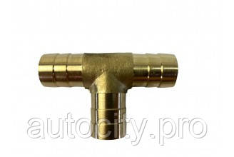 Трійник патрубків опалювача 16*16*16 (бронза) Китай, фото 1