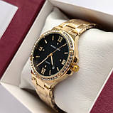 Жіночий наручний годинник Michael Kors (майкл корс) золотий з чорним циферблатом, римські цифри - код 2516b, фото 3