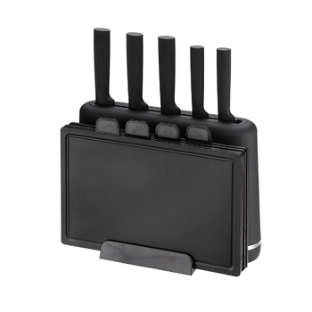 Набір ножів 10 предметів:(5шт + підставка + обробні дошки) MR-1412-BLACK Maestro