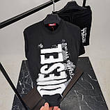 Чоловічий літній костюм DIESEL футболка та шорти CK9683 чорний, фото 5