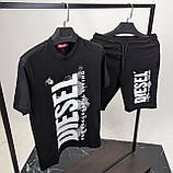 Чоловічий літній костюм DIESEL футболка та шорти CK9683 чорний, фото 6