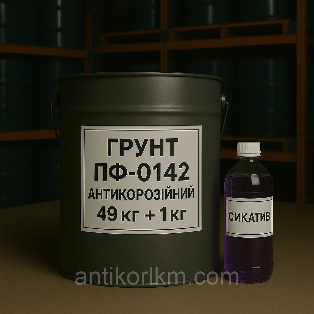 Грунтовка ПФ-0142 Антикорозійна Швидкосохнуча, 49 + 1 кг