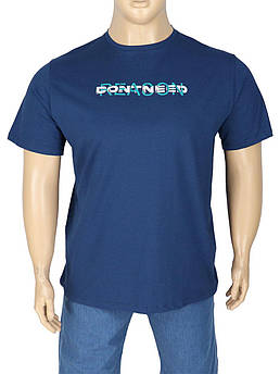 Синя чоловіча футболка Turhan 555 SB K.Indigo великого розміру