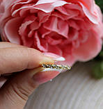 Жіноче кільце з камінням " Перекрут" , розмір 17, жовте золото, фото 2