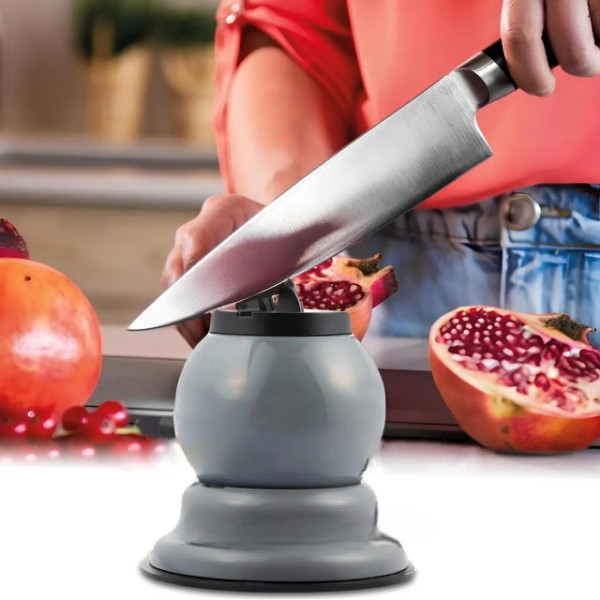 Стругачка для ножів з присоскою Samurai pro Сіра, фото 1