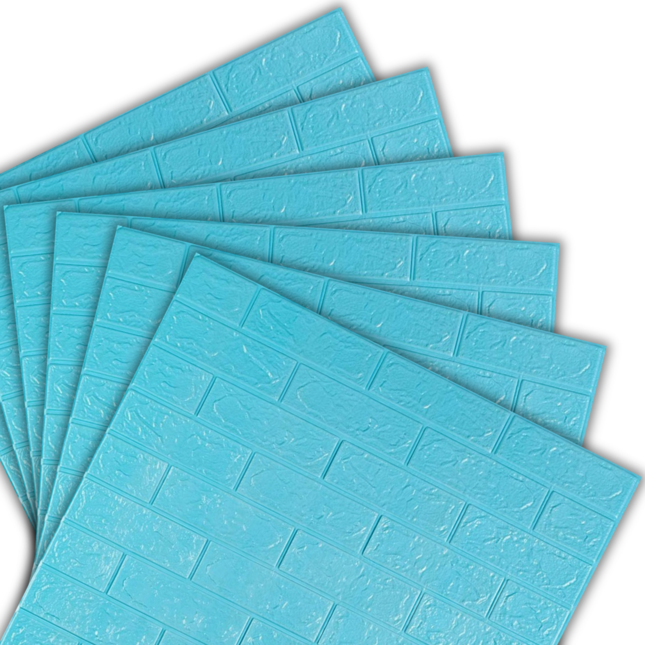 Самоклеюча декоративна 3D панель цегла Бірюза 700х770х4мм (2-3) BV-0000573, фото 1