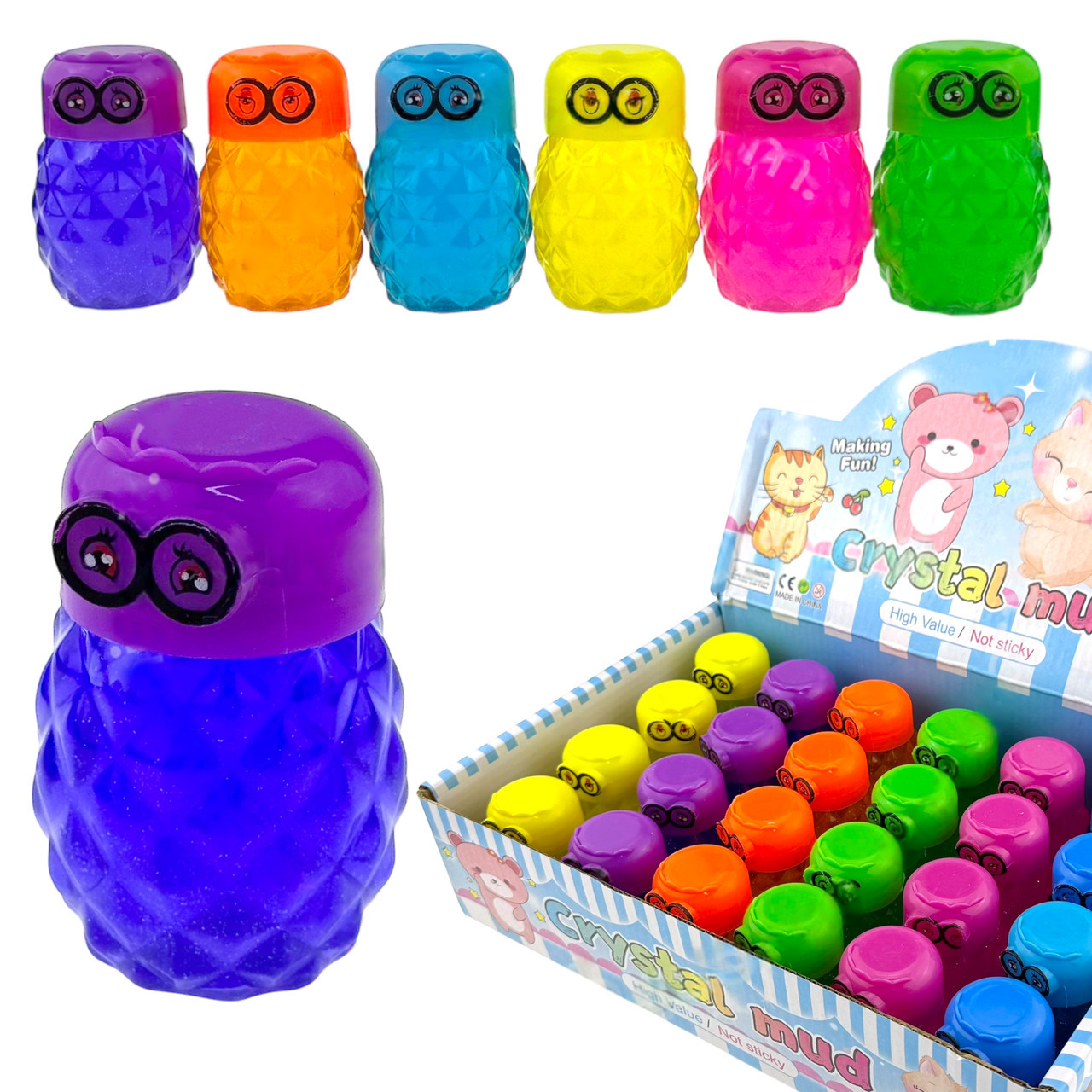 Набір слаймів Міньйони кольорові антистреси для рук 24 шт., фото 1