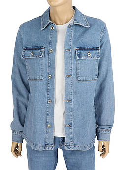 Джинсовий чоловічий піджак X-Foot 6010 Blue блакитного кольору