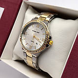 Жіночий наручний годинник Michael Kors (майкл корс) комбінований зі світлим циферблатом, римські цифри - код 2519b, фото 3