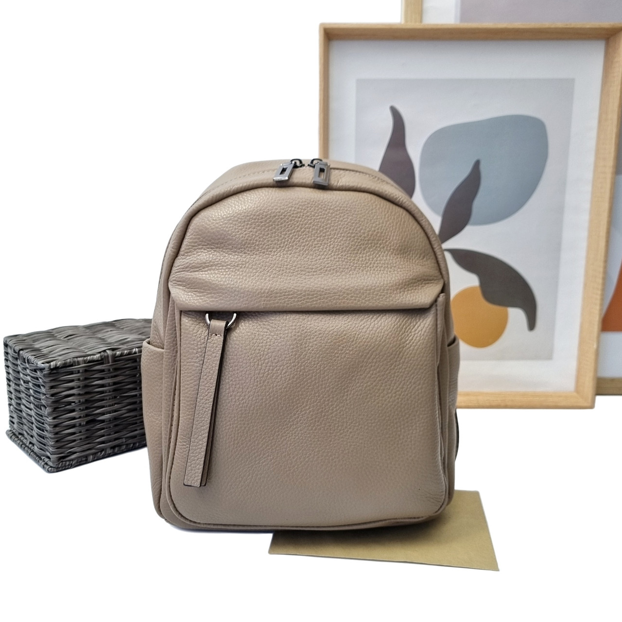 Жіночий шкіряний рюкзак натуральна шкіра бежевий Арт.G8275 d.beige VIVAVERBA Україна — (54)