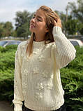 Дитячий трикотажний светр з квітами для дівчинки р. 128-152, фото 7