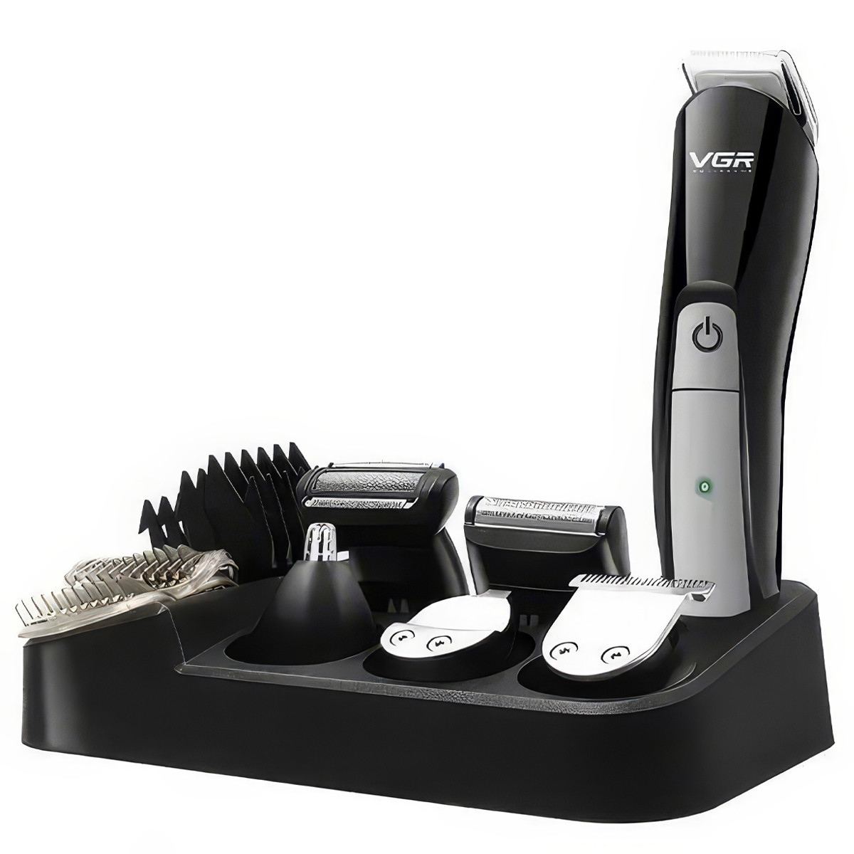 Акумуляторна машинка для стрижки 6 в 1 з триммером VGR V-012 Бездротова машинка для стрижки волосся, фото 1