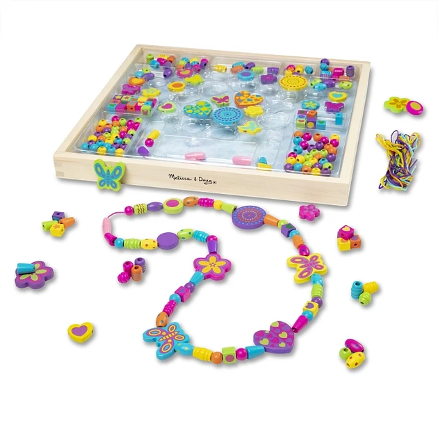 Великий набір дерев'яних намистин Літній сад Melissa & Doug 220 штук