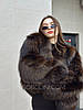 Зі знижкою коротенька шубка з хутра Чорнобурки, фото 7