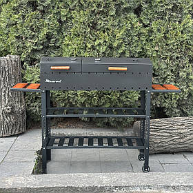 Мангал-барбекю Mzavod Геліос на 15 шампурів 4мм: жаровня з кришкою та термометром, сталь 4мм