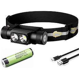 Ліхтар налобний Sofirn H25LR + синє світло 800лм Type-C (акумулятор 18650 на 2200 мАг)