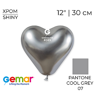 Серце GEMAR-ДЖ 12" 089 Хром Срібне | Shiny Silver, фото 1