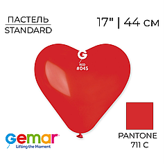 Серце GEMAR-ДЖ 17" CR17 045 Пастель Червоне | Standard Red