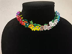 Кольє з бісеру "Квітковий вінок" — ручна робота
