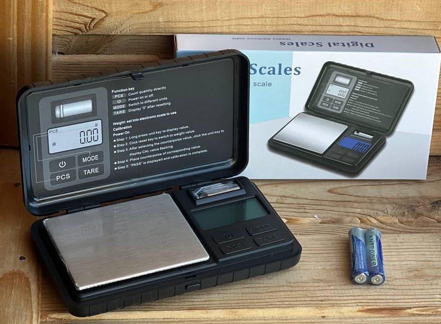 Електронні ваги ювелірні 600 г/0,001 г + гиря 20 г