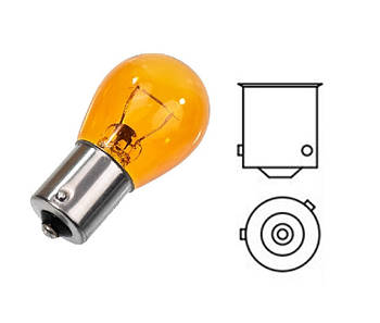 PY21W BAU15S 12v передній, задній поворот, Extra Long Life (Жовтий)