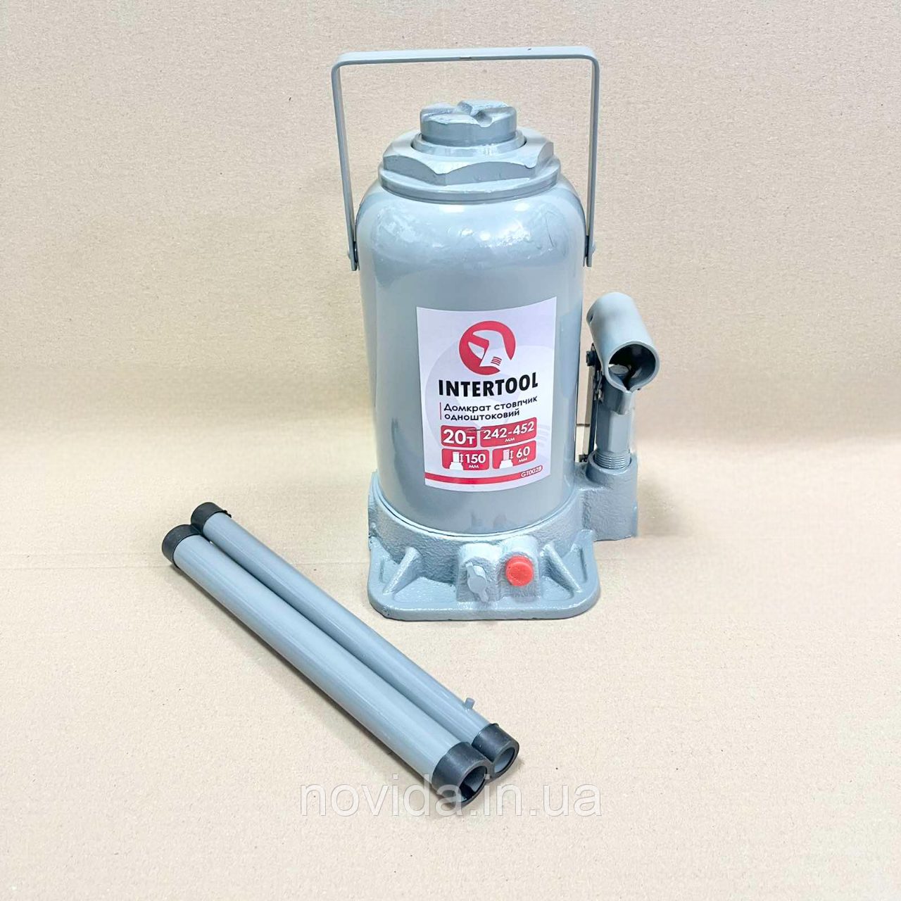 Домкрат "стовпчик" одноштоковий 20 т INTERTOOL GT0028