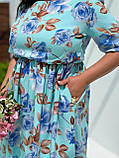 Трендова літня сукня з квітковим принтом Тканина: софт Розмір: 50-52, 54-56, 58-60, фото 3