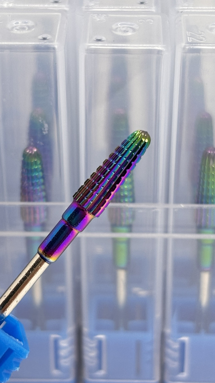 Насадка Global Fashion карбід-вольфрамова «Полум'я», пряма насічка, 4 мм, Синя, фото 1