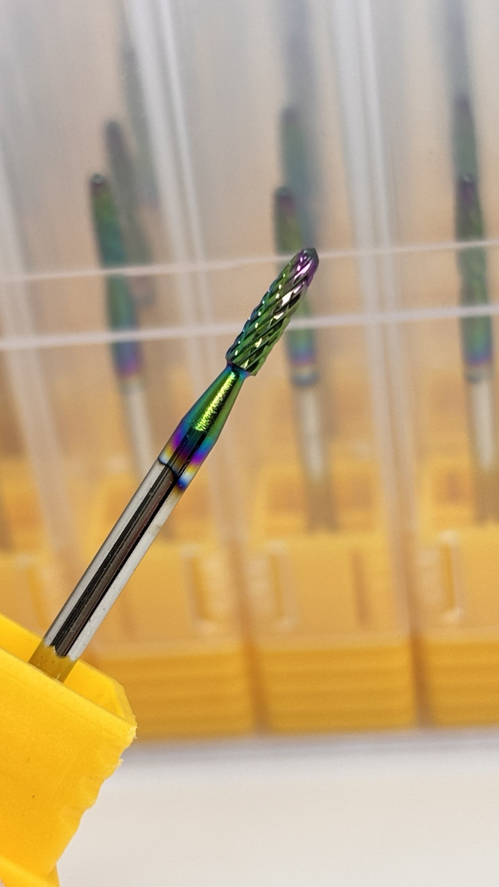 Насадка Global Fashion карбід-вольфрамова «Полум'я», коса насічка, 2 мм, Жовта, фото 1