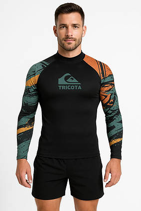 Чоловічий рашгард для плавання HydroSkin Fit TRICOTA чорний