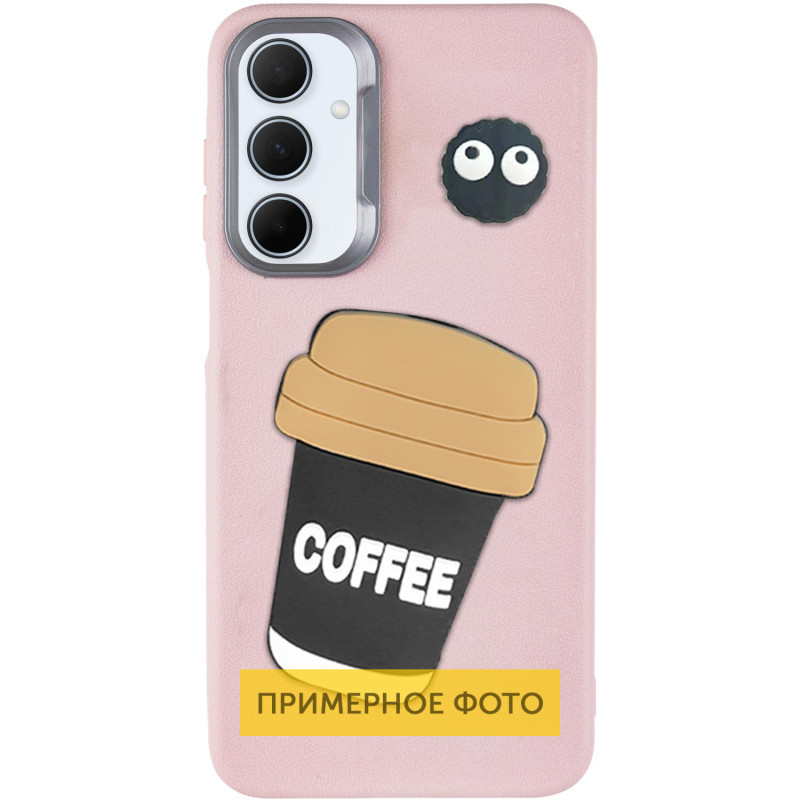 Чохол 3D TPU Leather Toys для Xiaomi Redmi Note 13 4G | з персонажем Coffee / Pink, фото 1