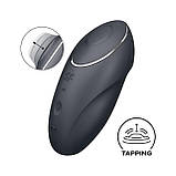 Кліторальний стимулятор - Satisfyer Tap & Climax 1 Grey, фото 2