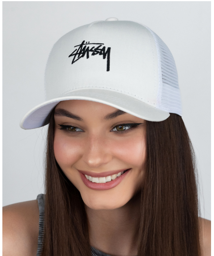 Бейсболка-трекерка жіноча літня із сіткою розмір 56-59 білий, фото 1