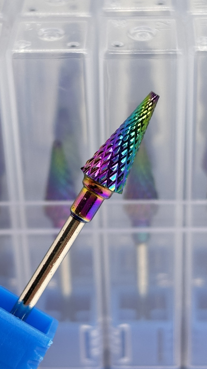 Насадка Global Fashion карбід-вольфрамова «Конус», коса насічка, 6 мм, Синя, фото 1