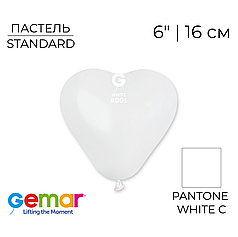 Серце GEMAR-ДЖ 6" CR6 001 Пастель Біле | Standard White