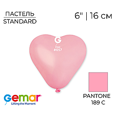 Серце GEMAR-ДЖ 6" CR6 057 Пастель Рожеве | Standard Pink