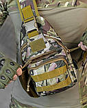 Армійська нагрудна сумка рюкзак з USB портом Захисник мультикам ДЛ7538, фото 3