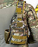 Армійська нагрудна сумка рюкзак з USB портом Захисник мультикам ДЛ7538, фото 7