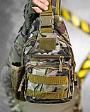Армійська нагрудна сумка рюкзак з USB портом Захисник мультикам ДЛ7538, фото 8