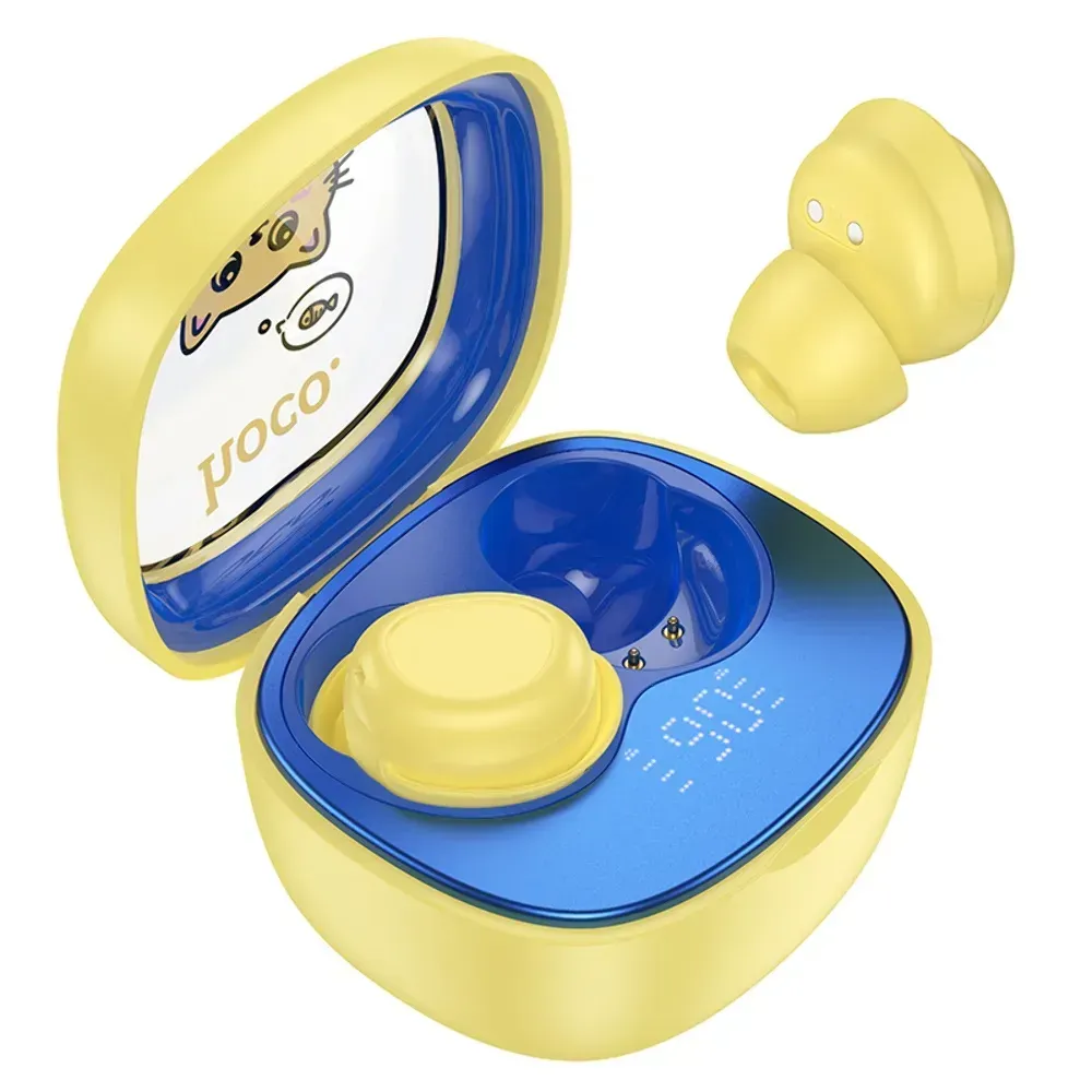 Дитячі безпровідні навушники TWS (Bluetooth) Hoco EW111 Yellow (Жовтий)