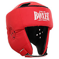Шолом боксерський відкритий з посиленим захистом верхівки шкірозамінник BOXER 2030-N, M-XL