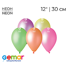 GEMAR-ДЖ 12" GF110 Неон Асорті | Neon Assorted (100шт)
