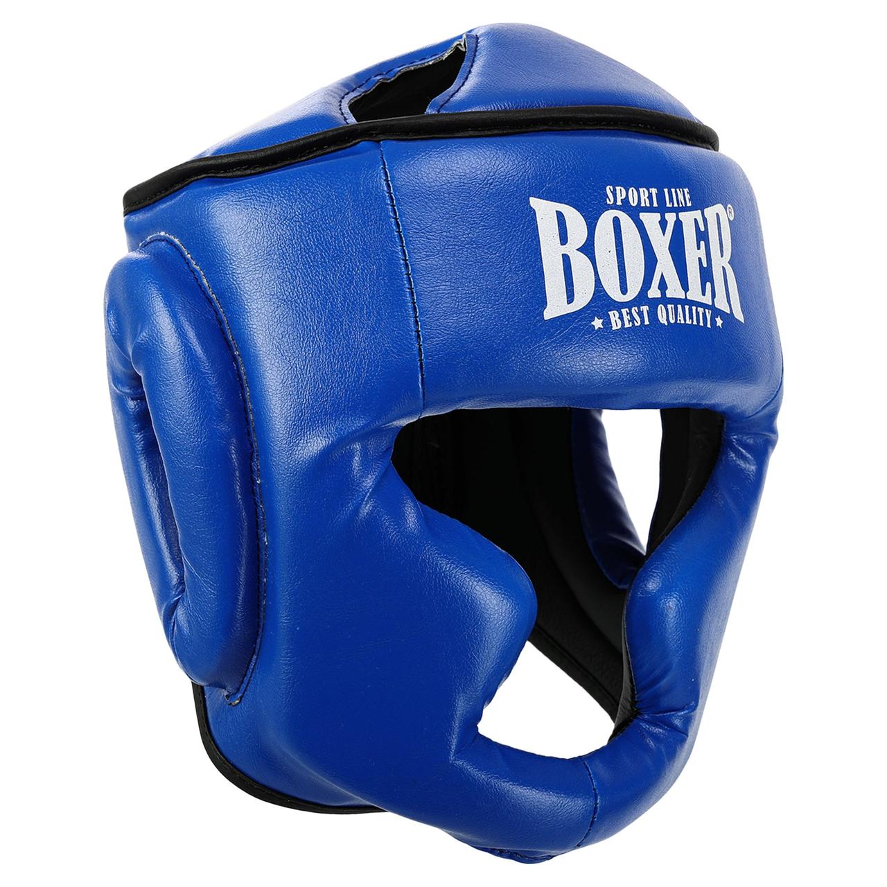 Шолом боксерський з повним захистом шкірозамінник BOXER NEW 2036-N М-XL, фото 1