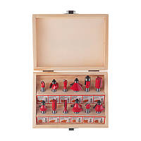 Набір фрез кінцевих по деревині, 12 шт. INTERTOOL HT-0071