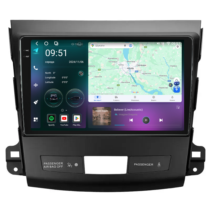 Штатна магнітола Mekede M7 Plus Citroen C-Crosser (2005-2011) CarPlay QleD