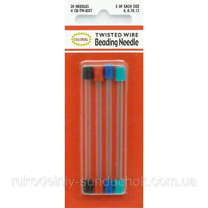 Beading-Twisted Wire (20шт) Набір скручених бісерних голок (нанизування) Colonial Needle (США) CB-TW-ASST, фото 1