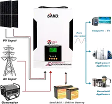 Гібридний інвертор Sako Sunon Pro 5.5 kW 48V Вживаний, фото 5